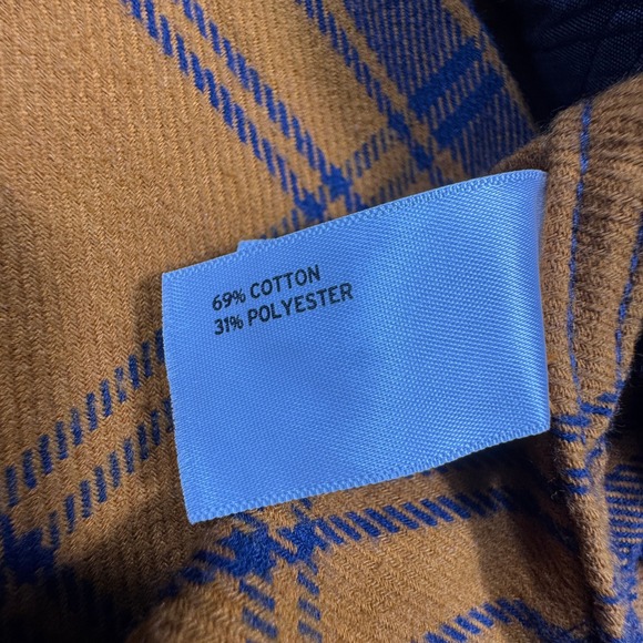 Duluth Trading Co Women Shirt Dress Large Yellow Plaid Flannel Button Back - Picture 3 of 6